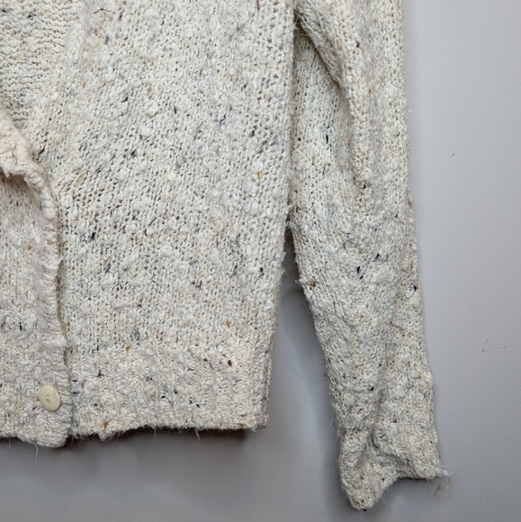 Vintage J.S. Fashion Cream White Double Button Knit Cozy Cardigan Women Small - Picture 7 of 11